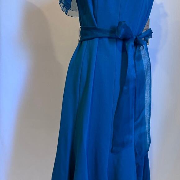 NWT Nue by Shani Blue Flutter Sleeve Midi Sundress formal cocktail dress - Picture 8 of 14